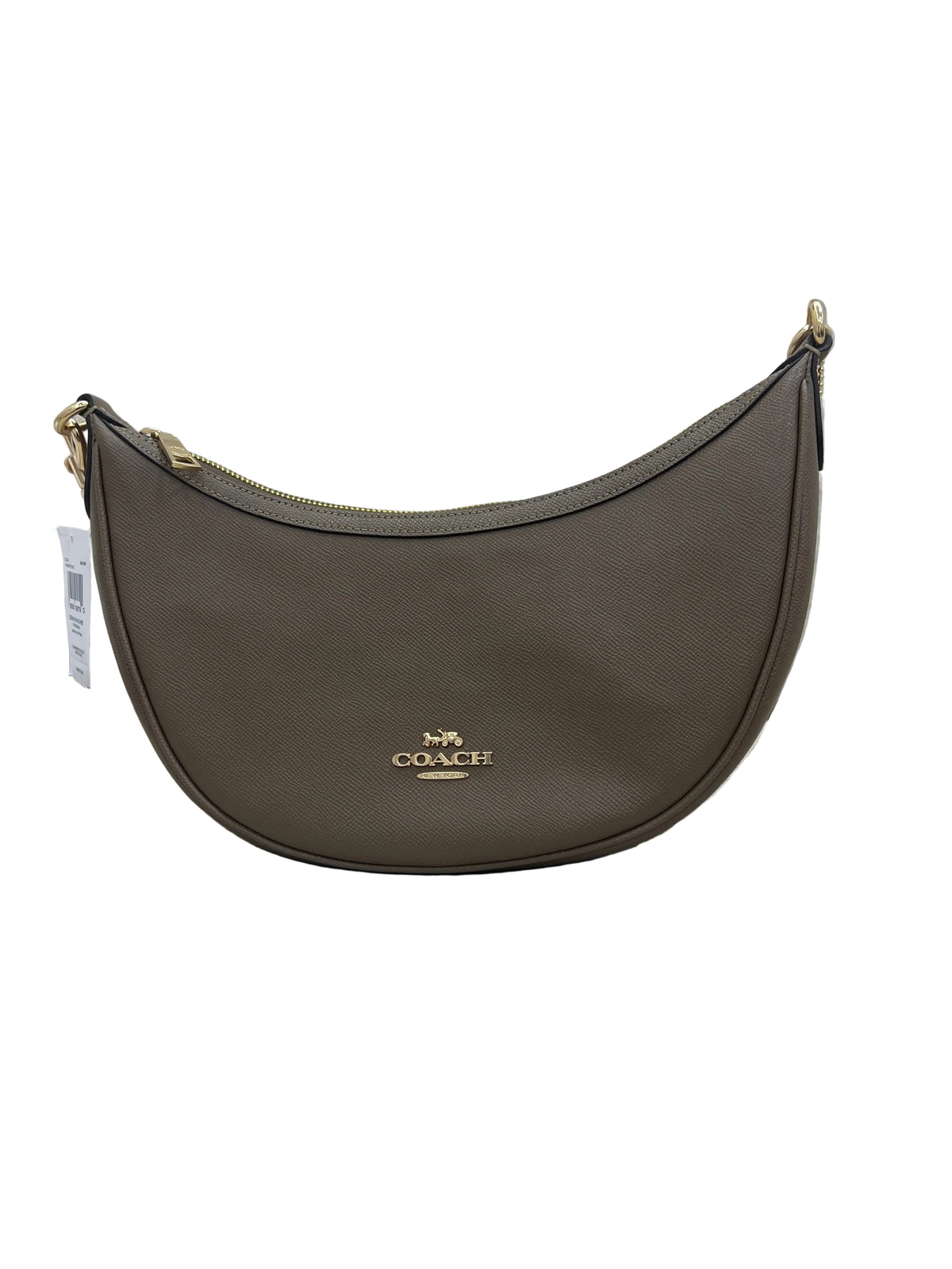 Coach Aria Shoulder Bag in crossgrain leather and a dark stone color
