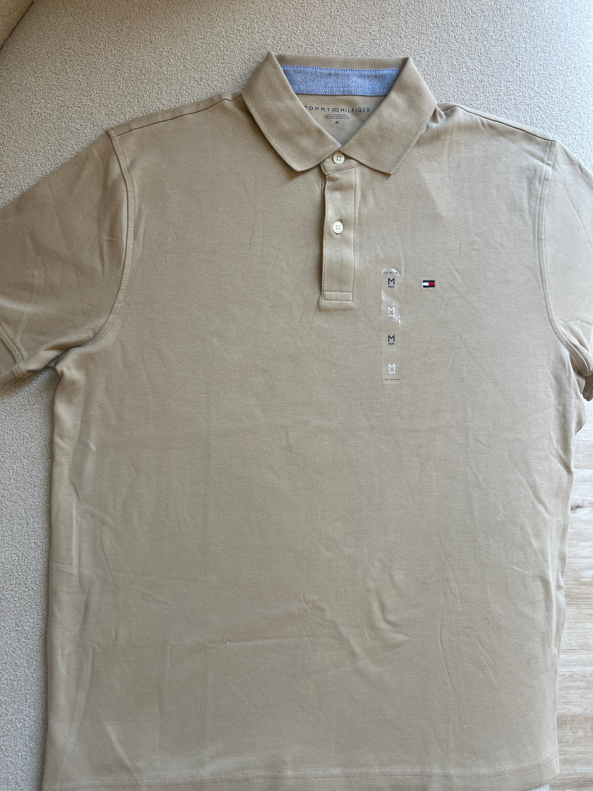 Beige Tommy Hilfiger 1985 Regular Fit Polo T-Shirt