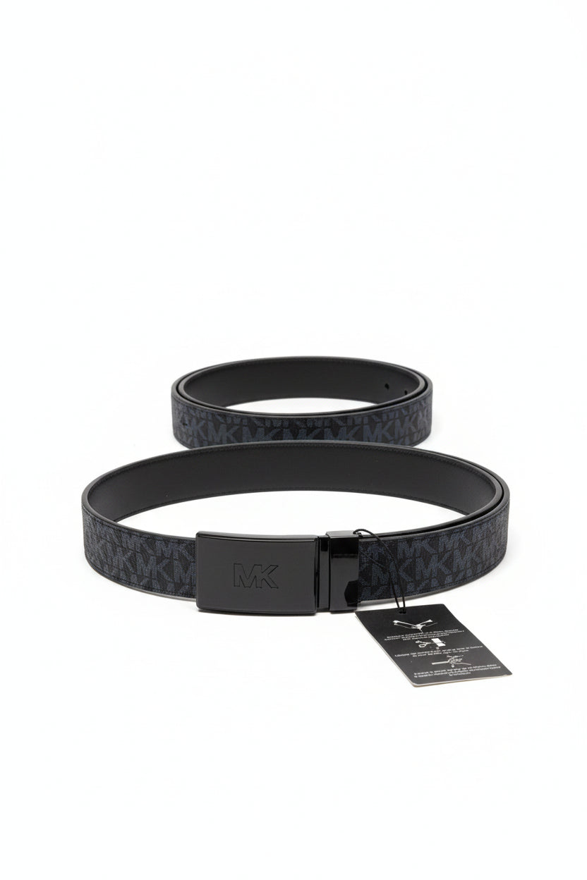 MICHAEL KORS OUTLET MENS 31MM REVERSIBLE LOGO LEATHER BELT - MK SIGNATURE BLACK 36S5LBLY2B SIZE NS
