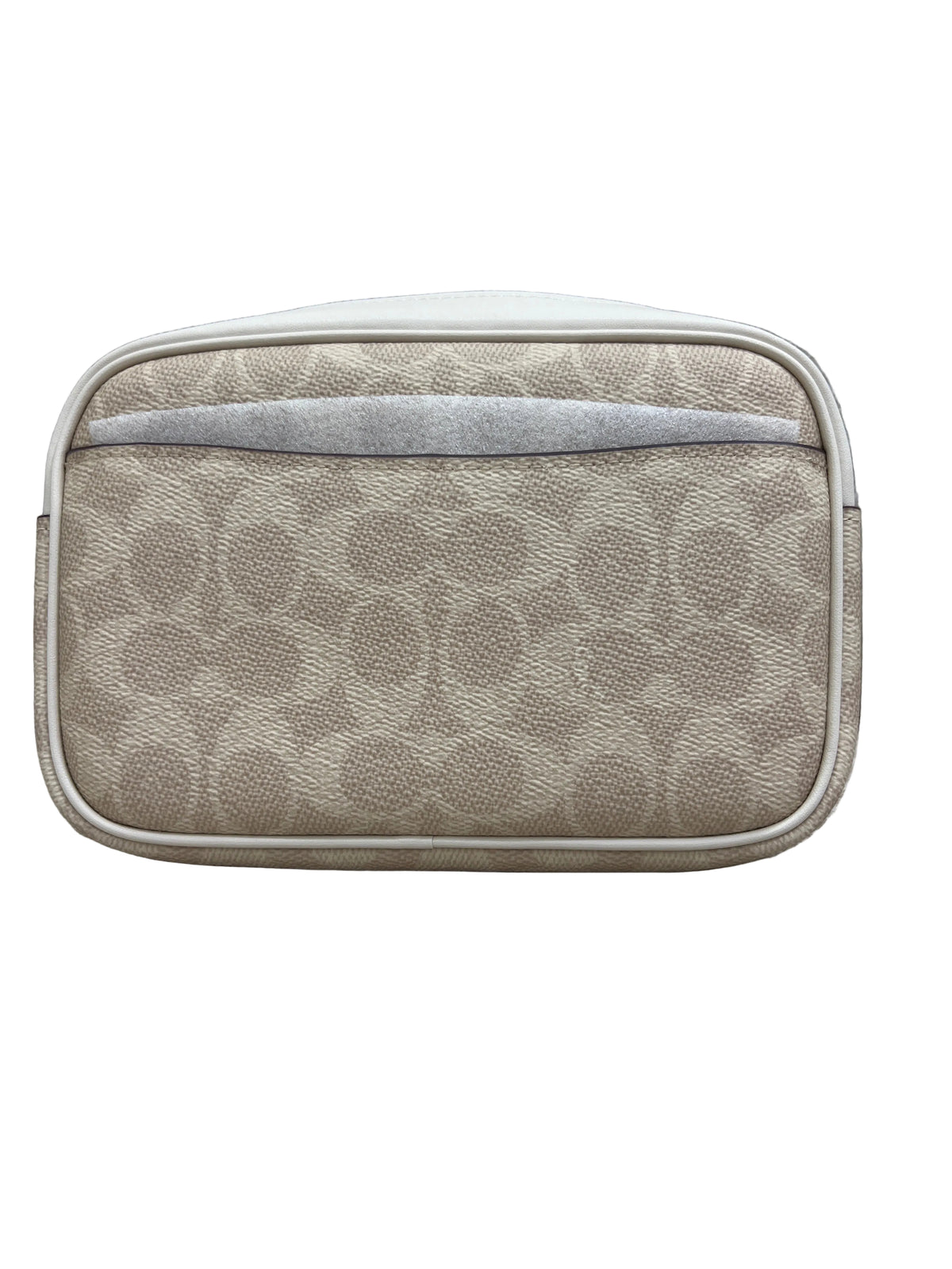 Coach Mini Jamie Camera Bag in signature coated canvas with a light khaki/chalk color scheme
