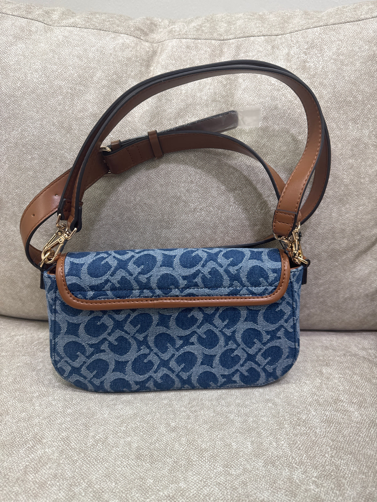 Guess denim shoulder bag