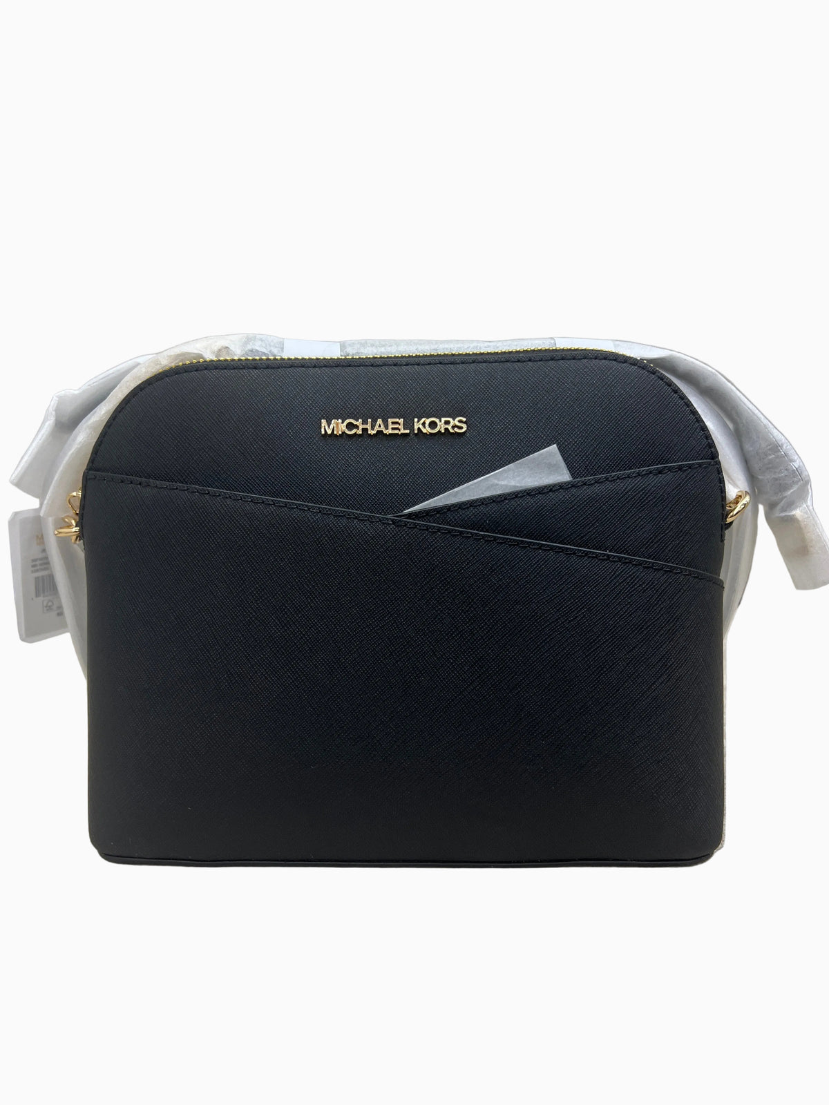 Michael Kors Jet Set Travel Medium Dome Crossbody Bag in black Saffiano leather