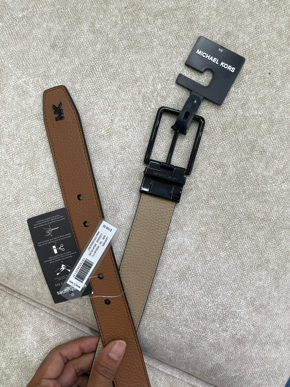 MICHAEL KORS OUTLET MENS BELT 34MM CTFR DRESS BELT