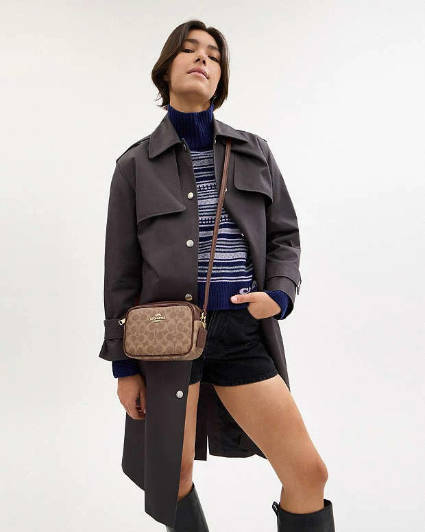 Coach Mini Jamie Camera Bag in signature coated canvas