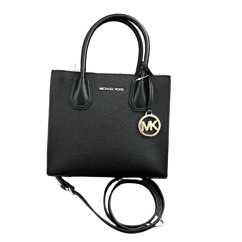 Michael Kors Mercer medium pebbled leather crossbody bag in black