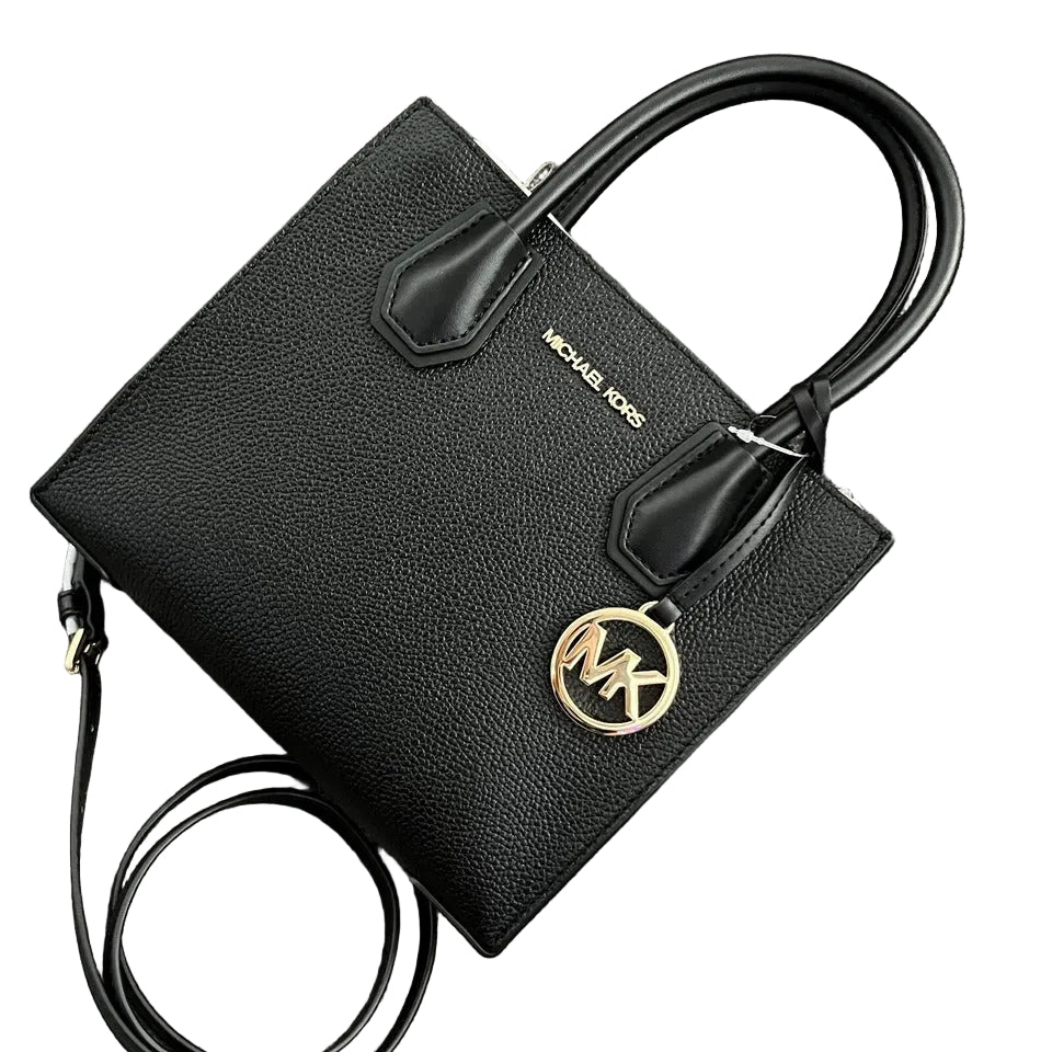 Michael Kors Mercer medium pebbled leather crossbody bag in black