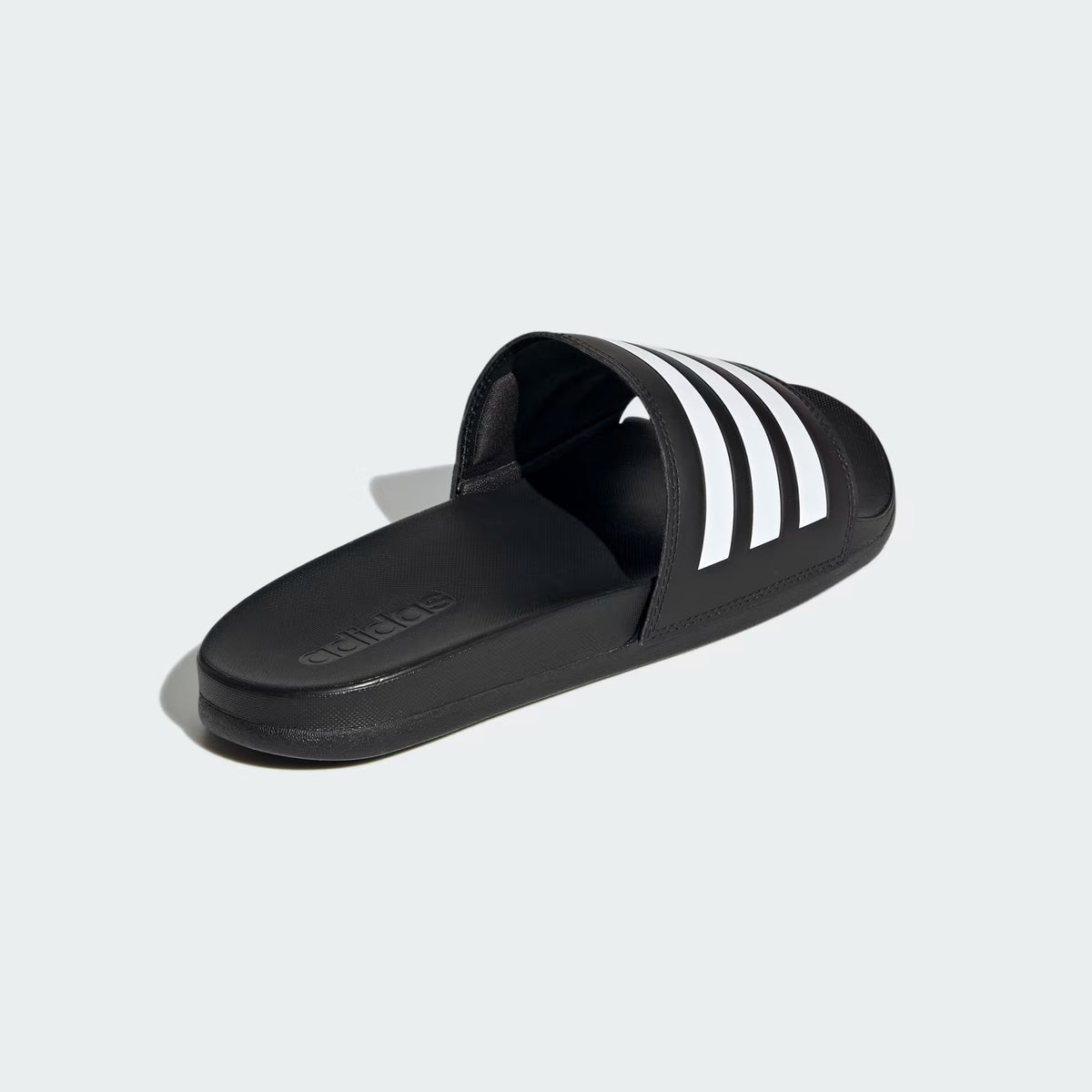 Pair of Adidas Adilette Comfort Slides in core black and white