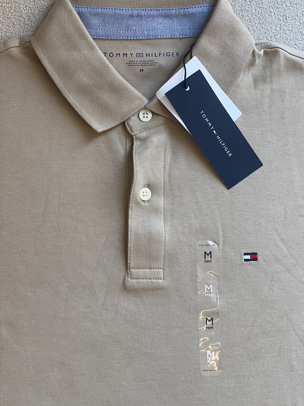 Beige Tommy Hilfiger 1985 Regular Fit Polo T-Shirt