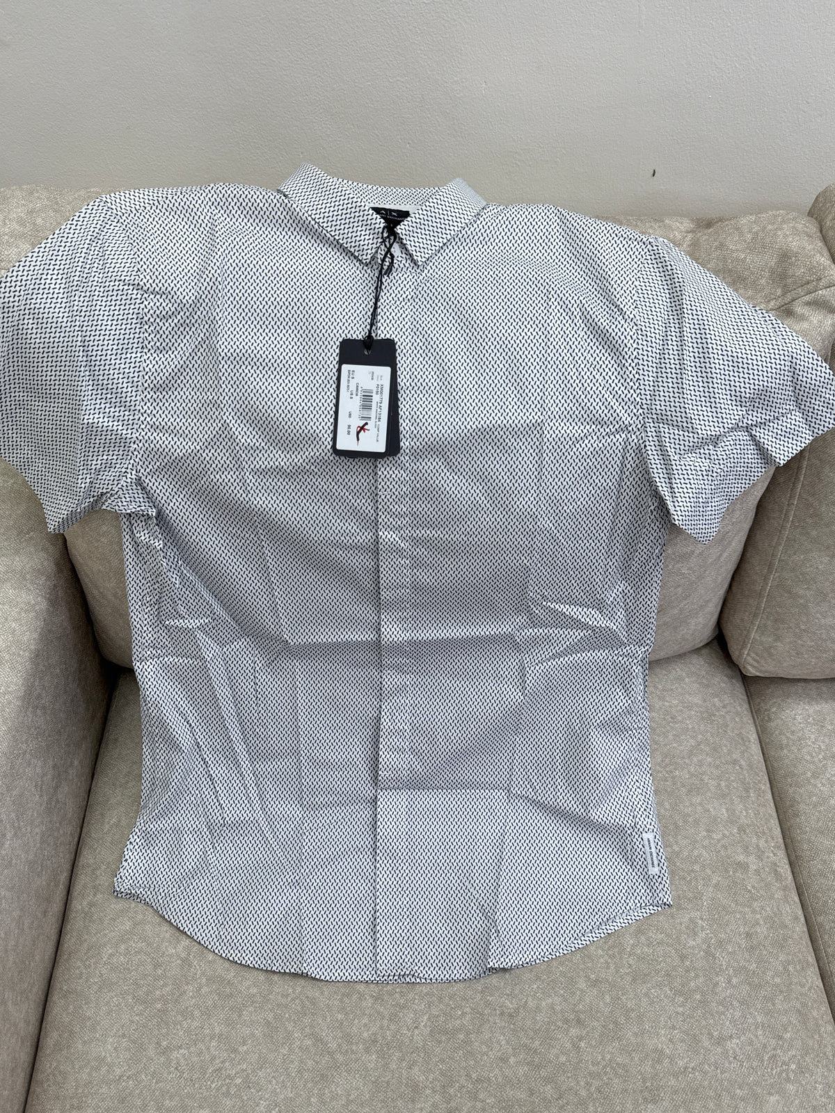 A|X Men's Slim Fit Black Print Cotton Fashion Shirt