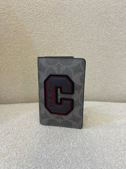 Coach ID Card Wallet in Signature Canvas with Patches, specifically style number CCF99