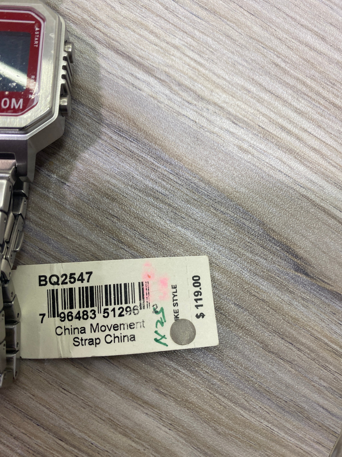 Fossil Men’s slater digital watch red/silver