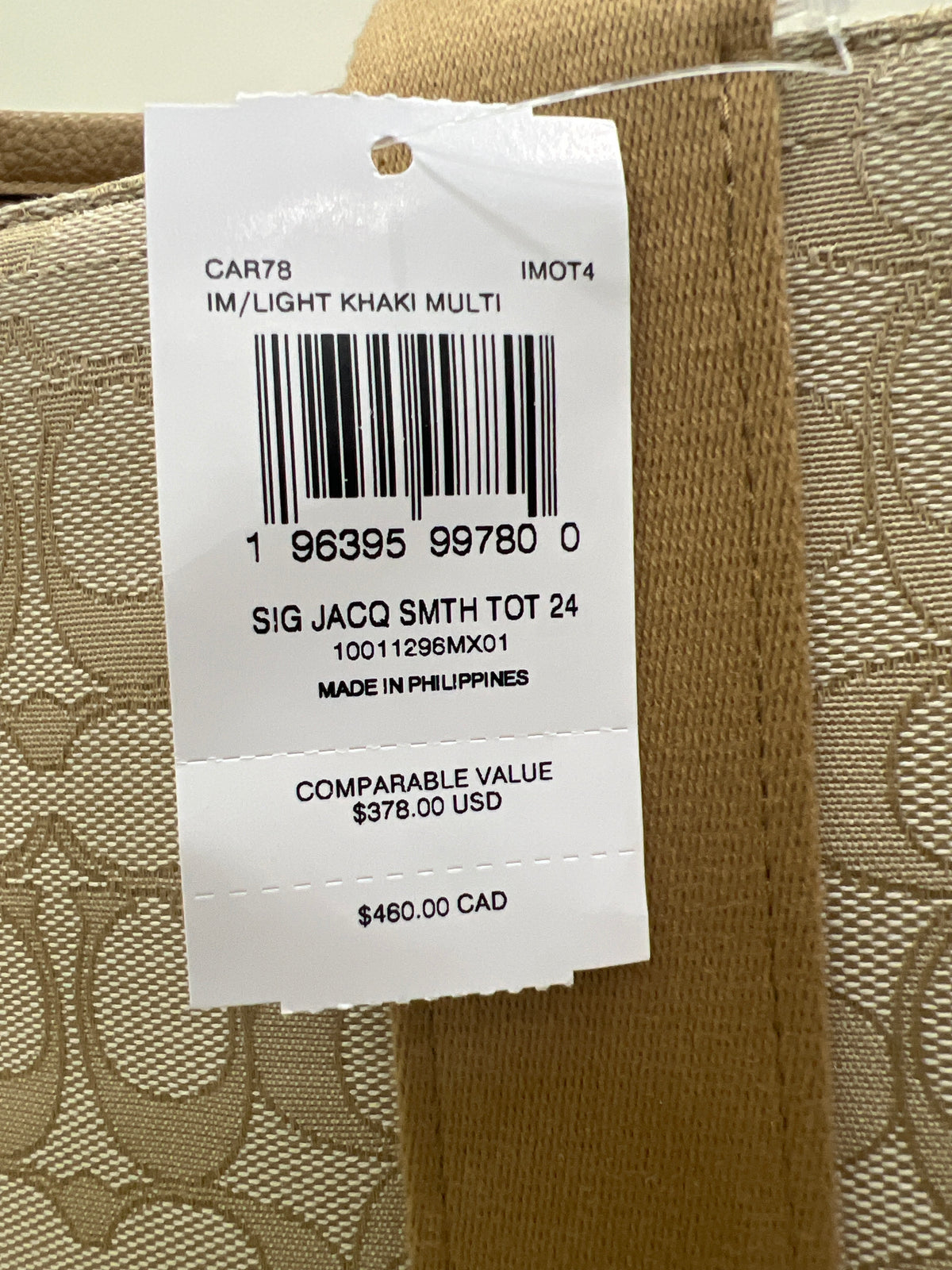 Coach Smith Tote Bag in signature jacquard with a detachable strap