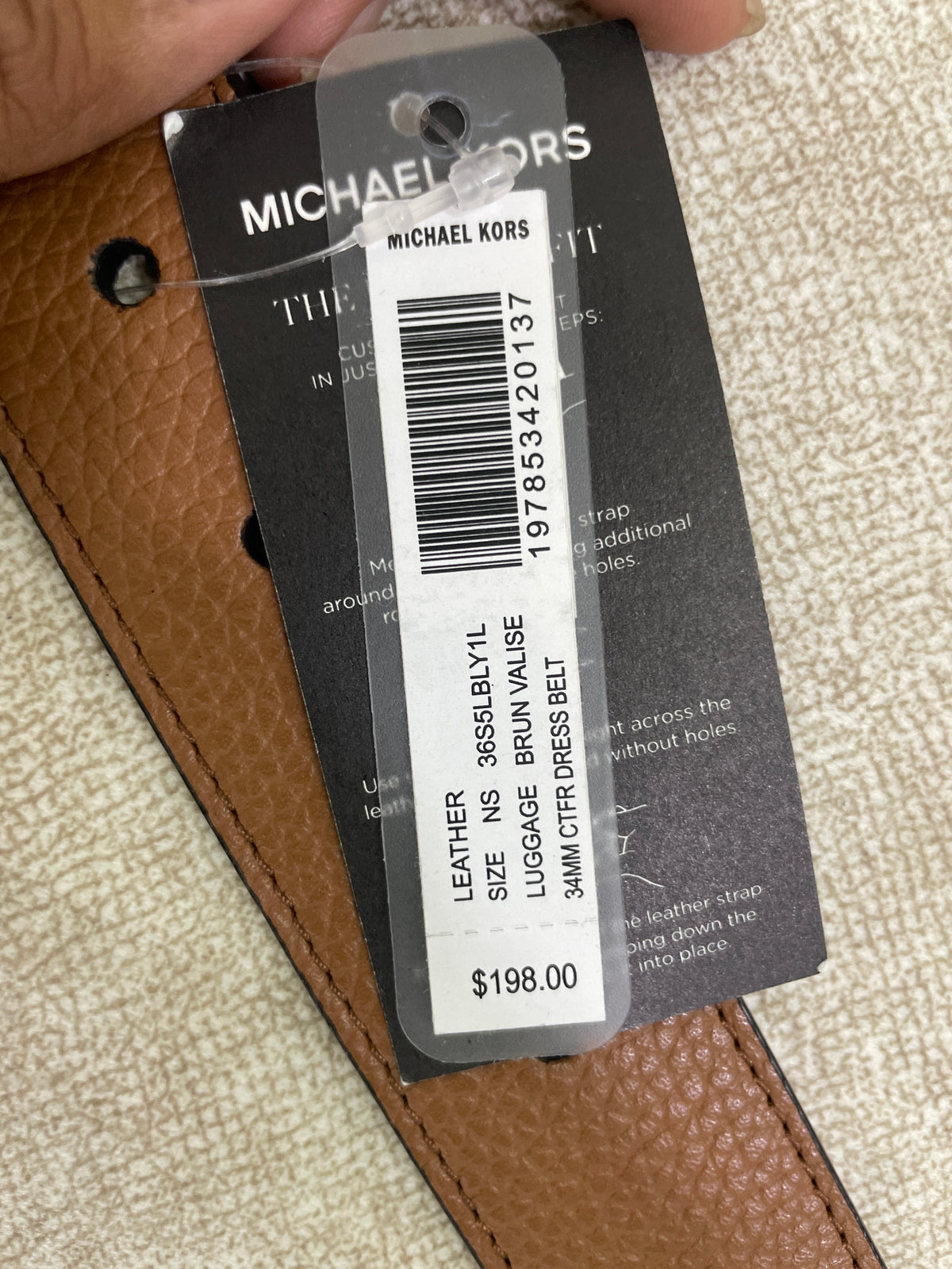 MICHAEL KORS OUTLET MENS  BELT 34MM CTFR DRESS BELT