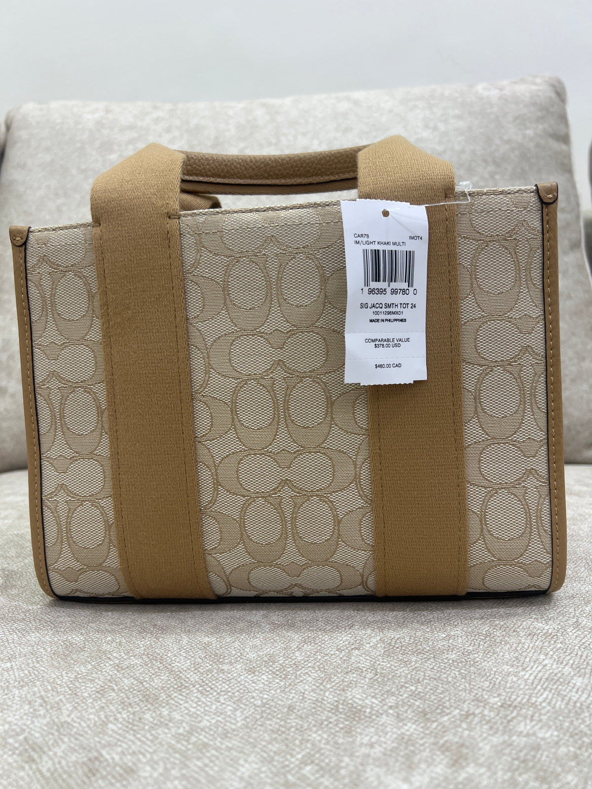 Coach Smith Tote Bag in signature jacquard with a detachable strap