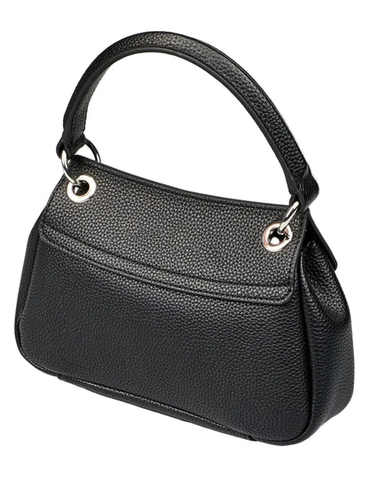 Armani Exchange 949177 CC783 top-handle bag in black faux leather with a grained texture