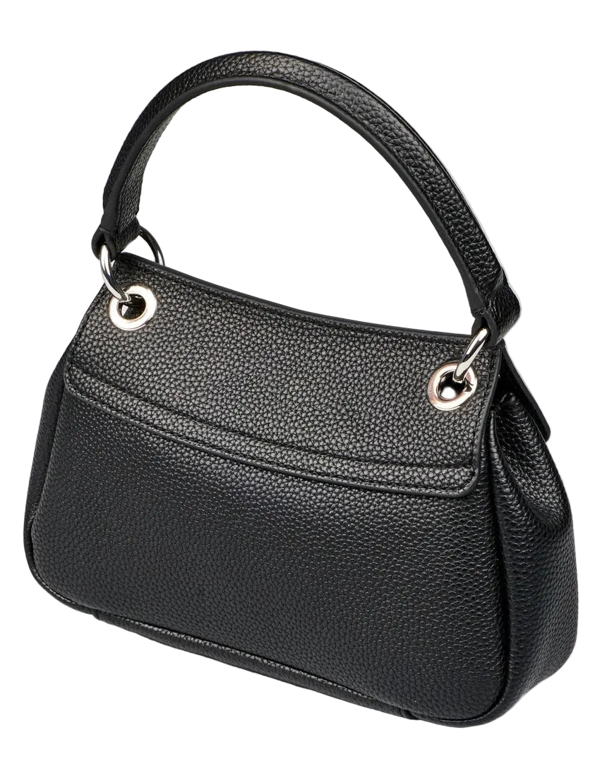 Armani Exchange 949177 CC783 top-handle bag in black faux leather with a grained texture
