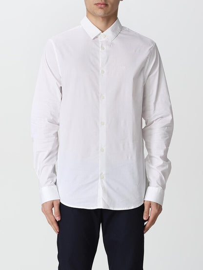 Armani Exchange white long-sleeved button-down shirt