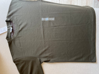 UNIQLO U AIRism Cotton Oversized Crew Neck T-Shirt in a brown or olive green color