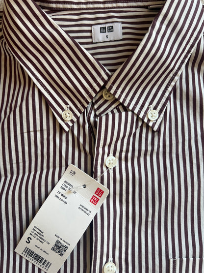 Uniqlo men's striped broadcloth long-sleeve shirt