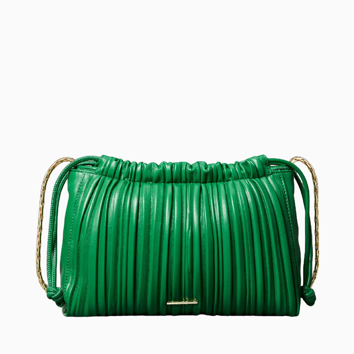 Drawstring Plisse Crossbody Bag
