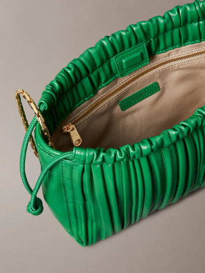 Drawstring Plisse Crossbody Bag