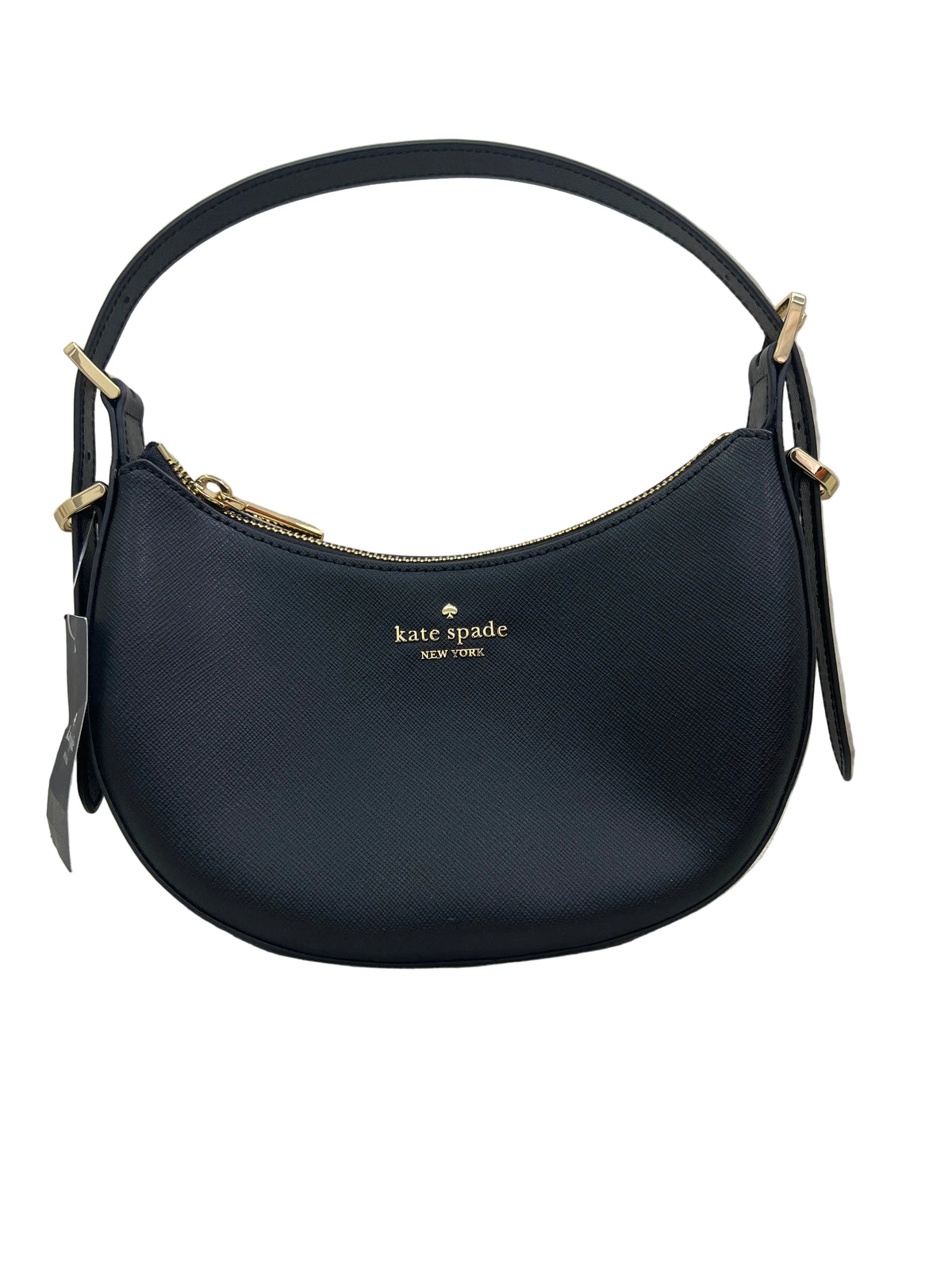 Kate Spade Nova Crescent Shoulder Bag in black smooth leather