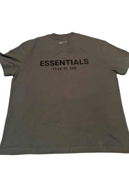 Fear of God Essentials T-shirt in the "Stretch Limo" colorway (black/dark grey)