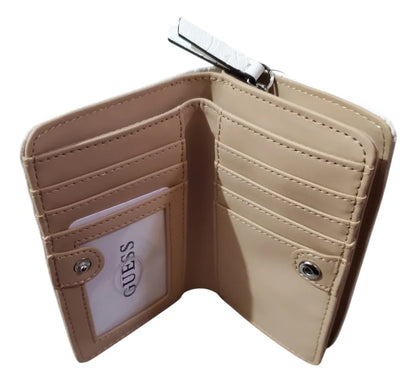 Guess women's small white zip-around wallet
