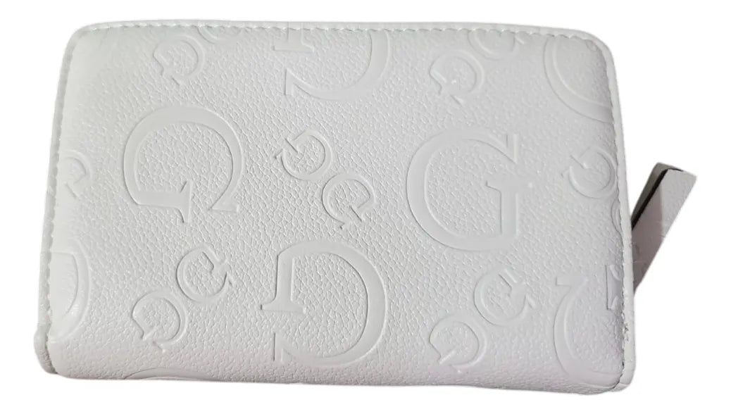 Guess women's small white zip-around wallet