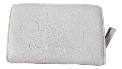 Guess women's small white zip-around wallet