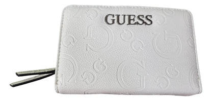 Guess women's small white zip-around wallet
