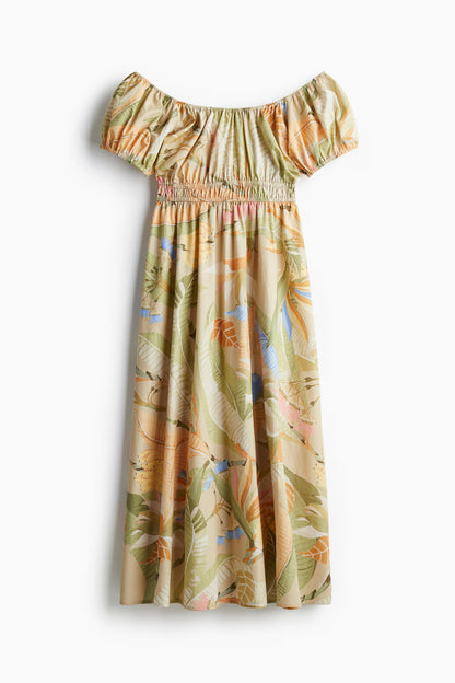 H&M Off-the-Shoulder Poplin Dress