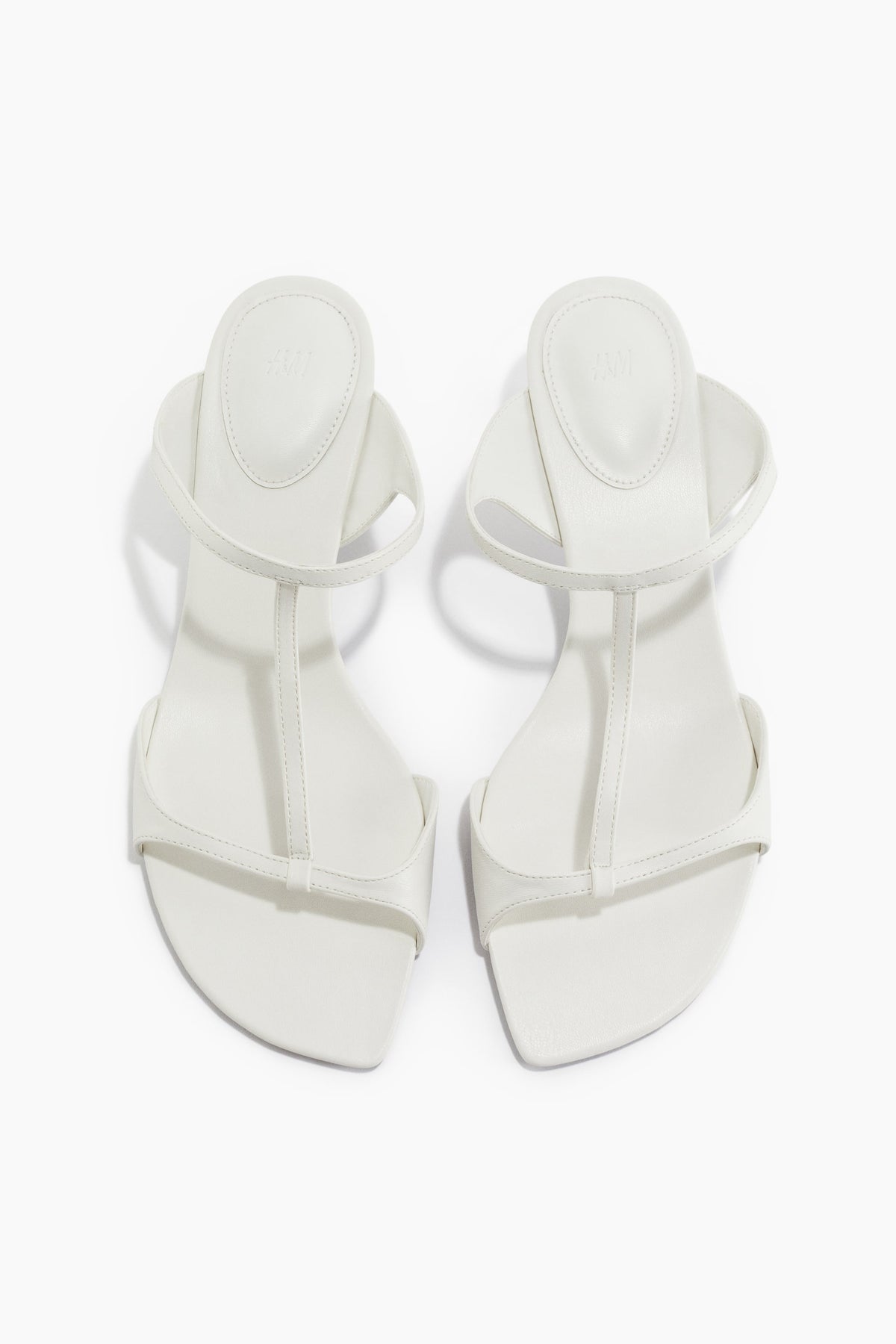 H&M heeled strappy sandals in white