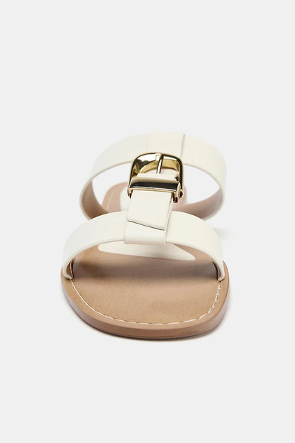 white Zara flat sandals