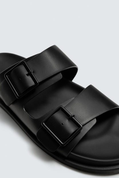 Zara brand double-strap sandals in black