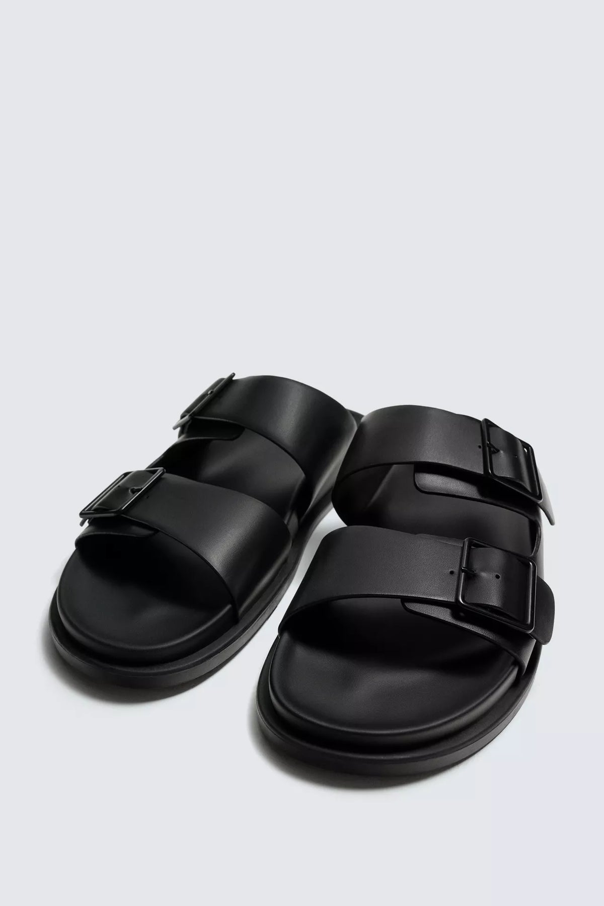 Zara brand double-strap sandals in black