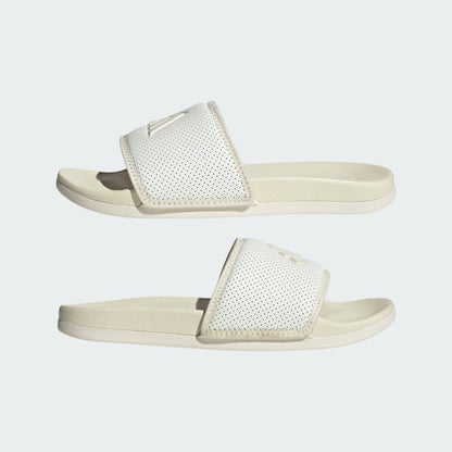 Adidas Adilette Comfort Slides in the white or off-white colorway