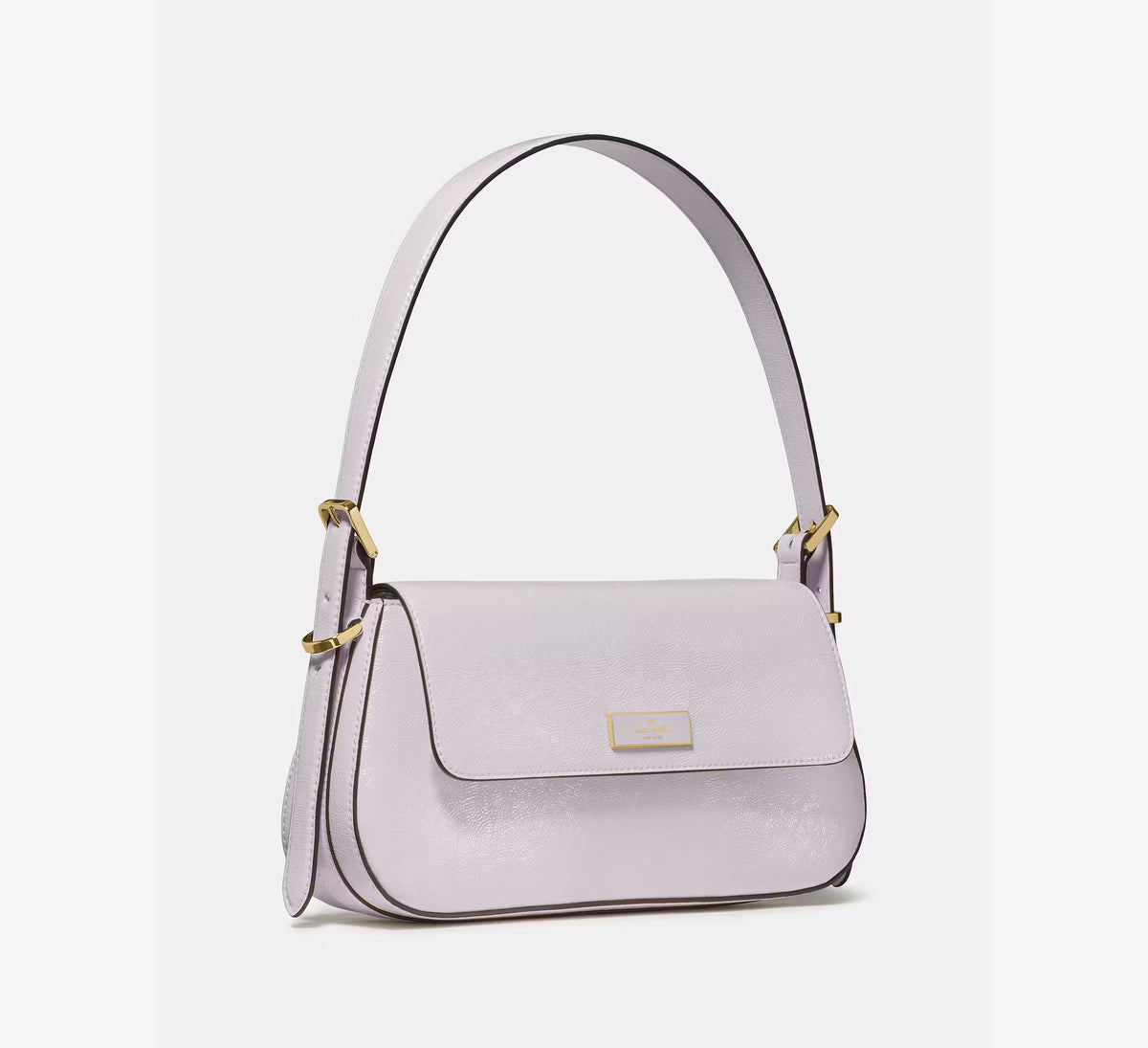 Kate Spade Bridget Crinkle Patent Small Flap Shoulder bag in the color Lilac Moon