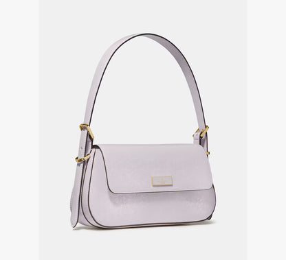 Kate Spade Bridget Crinkle Patent Small Flap Shoulder bag in the color Lilac Moon