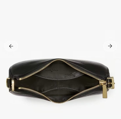 Kate Spade Nova Crescent Shoulder Bag in black smooth leather
