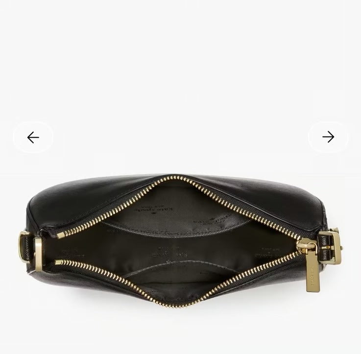 Kate Spade Nova Crescent Shoulder Bag in black smooth leather