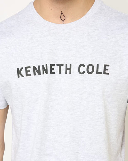 Kenneth Cole Ringer Logo Cotton T-Shirt in white