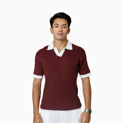 LCY Contrast Johnny Collar Polo