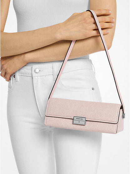 MICHAEL Michael Kors Lunar New Year Ludlow Small Denim-Printed Leather Convertible Pochette
