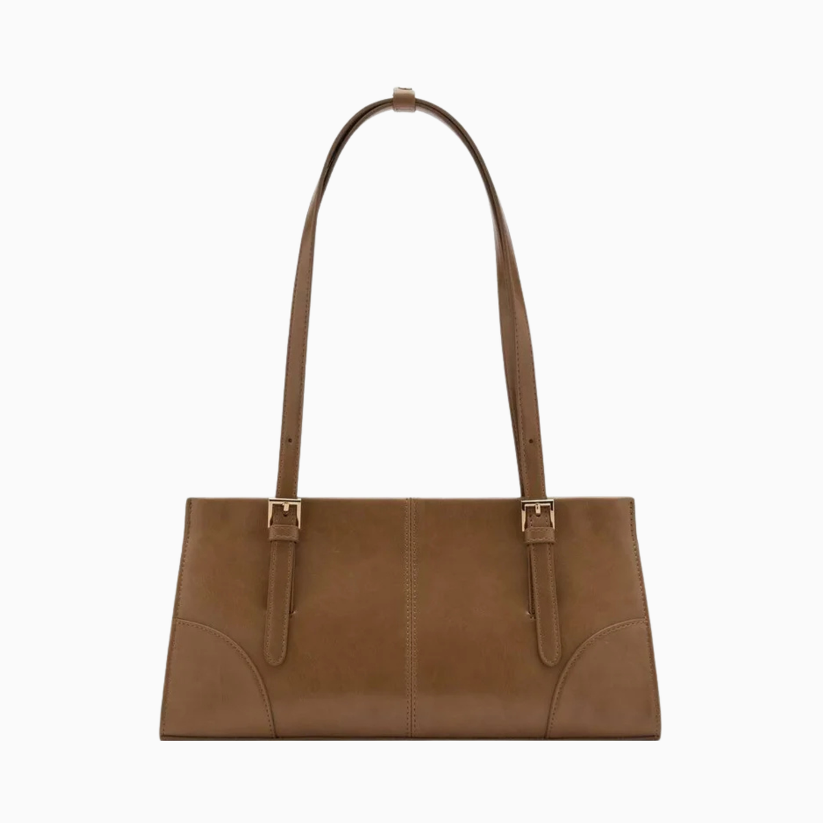 Mango Brown Shoulder Bag With Buckles