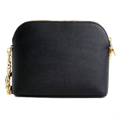 Michael Kors Jet Set Travel Medium Dome Crossbody Bag in black Saffiano leather