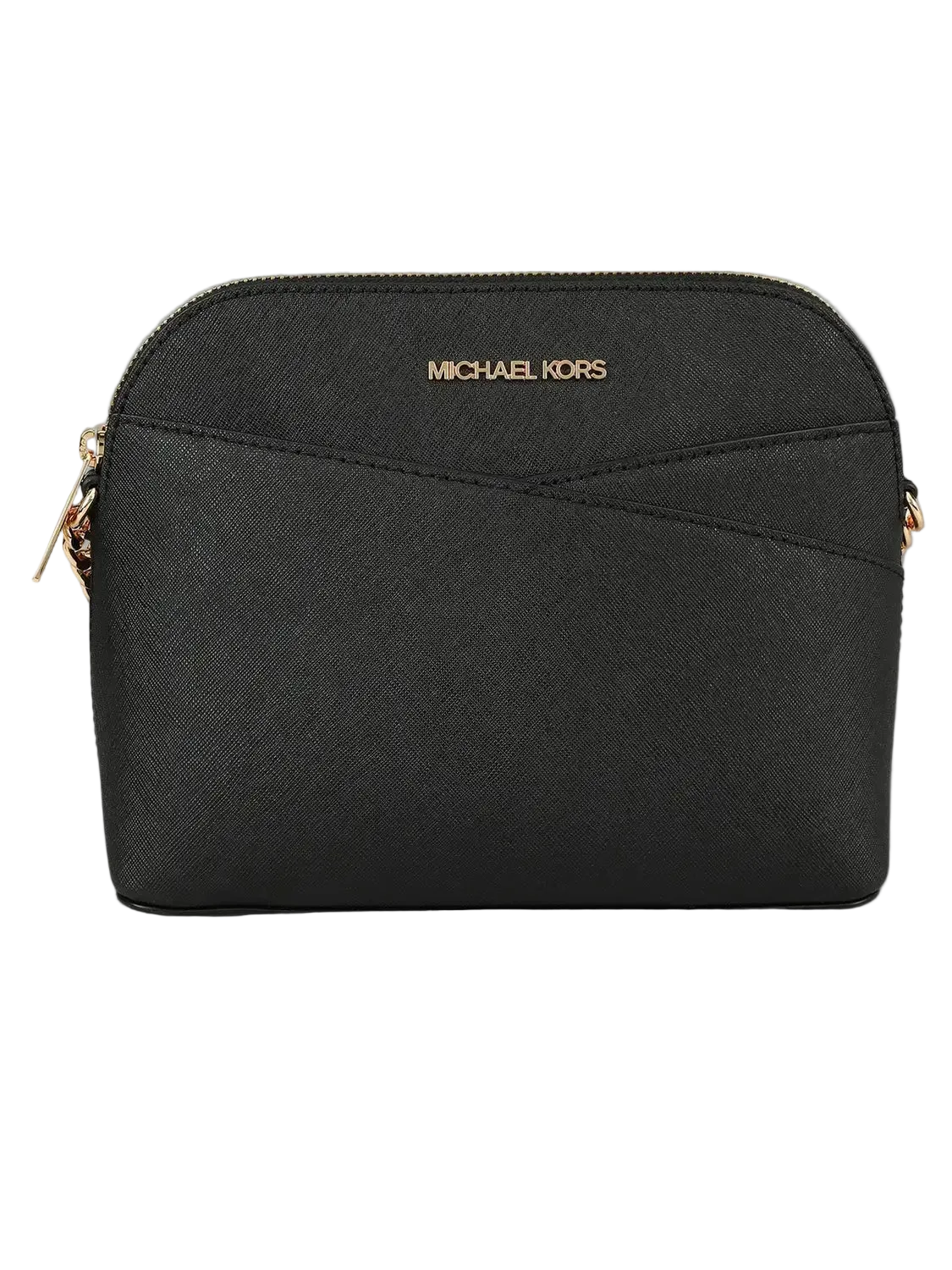 Michael Kors Jet Set Travel Medium Dome Crossbody Bag in black Saffiano leather
