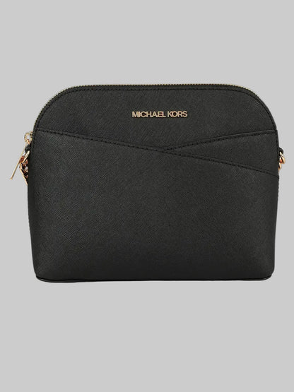 Michael Kors Jet Set Travel Medium Dome Crossbody Bag in black Saffiano leather