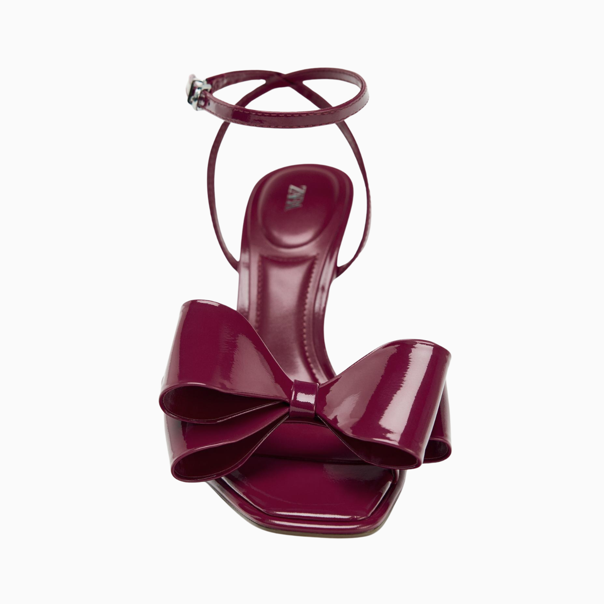 PATENT EFFECT BOW SANDAL