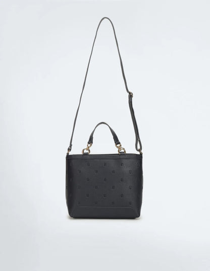 black Tommy Hilfiger TH monogram tote bag with top handles